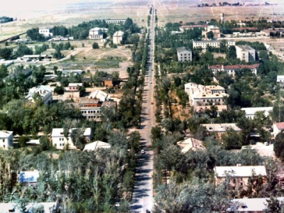 Вид с вертолета на улицу Курчатова