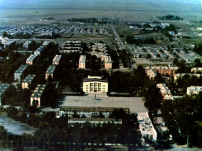 Вид с вертолета на площадь Ленина