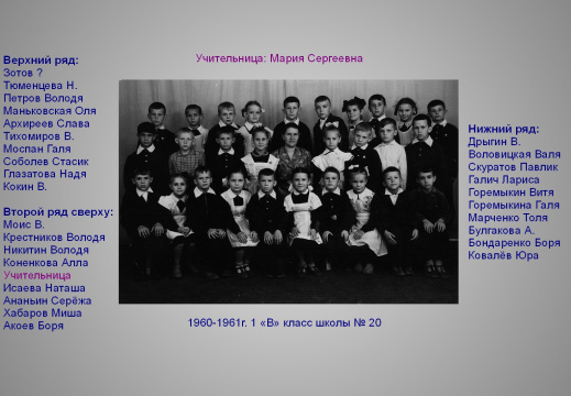 1960-1961 год,20 школа,1-в класс